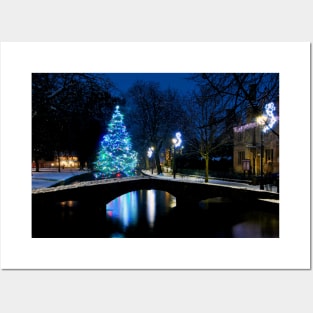 Bourton on the Water Christmas Tree Cotswolds Posters and Art